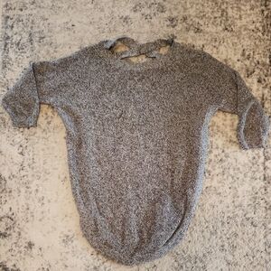 Express Marled Gray Knit Scoop Neck Sweater